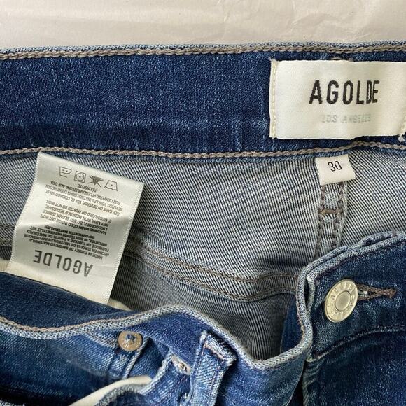 AGOLDE Sophie Crop Jeans Size 30 Claremont Blue Stretch Denim - Picture 13 of 15